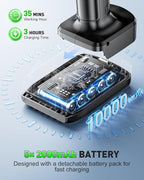 Handheld Car Vacuum Cleaner Cordless 18000PA, 2 in 1 Air Duster & Vacuum Cleaner, High Power Portable Handheld Vacuum with Detachable Battery, Hand Held Vacuum Rechargeable for Car, Home, Office, Pet