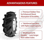 (2 Pack) 13x5.00-6" Tiller Tire and Wheel-Heavy Duty,3/4" Axle & 3-1/8" Centered Hub, Compatible with Craftsman, Troy-Bilt, Lawn Tractors & Tillers – Replacement for Garden, Farm, Landscaping