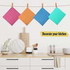 Swedish Dishcloths for Kitchen | 6 Pack Absorbent Cellulose Sponge Cloths Washable | Non-Scratch Reusable Paper Towels Quick Drying Cleaning Cloths - Blue