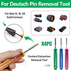 Terminal Removal Tool Kit for Deutsch Connectors, Depinning Tools Electrical Pin Extractor with Magnetic Phillips Screwdrivers 32Pc