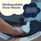 Cobi Eco-Friendly Dryer Sheets - 100% Cotton Biodegradable Non-Toxic & Unscented for Sensitive Skin, Clean Plant-Based Static Control, 120 Count