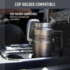 THERMOS Stainless King Vacuum-Insulated Travel Mug with Handle - 16oz, Rustic Red - Thermos Tumbler for Hot & Cold Drinks - Leak-Proof & Sweat-Proof Stainless Steel Coffee Mug with Lid for Commuting