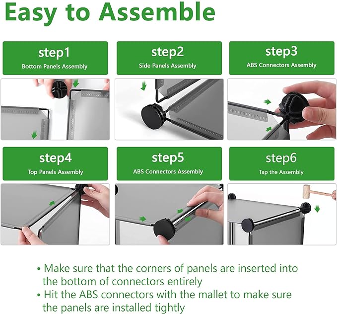 C&AHOME Cube Storage Organizer, 6-Cube Shelves Units, Closet Cabinet, DIY Plastic Modular Book Shelf, Ideal for Bedroom, Living Room, Office, 36.6" L x 12.4" W x 36.6" H Grey UPCS06G