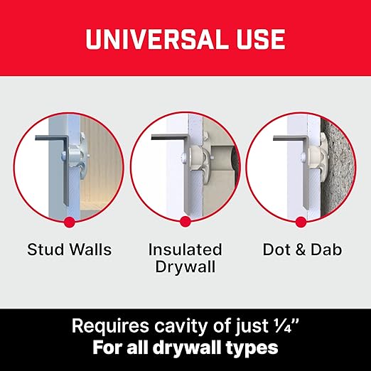 Bullfix TV Kit - Drywall Anchors for TV Bracket, Screws for Mounting to Drywall & Drill Bit, Hollow Wall Mount Hardware Kits, Heavy Duty Fixings for Televisions, Holds up to 255lbs - Patented Design