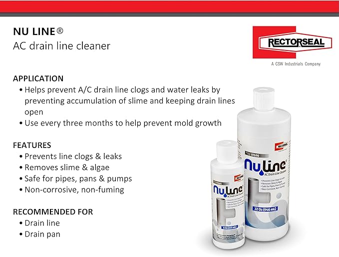 NuLine HVAC Condensate Nu-Line Drain Cleaner, 8 ounce (Pack of 6)