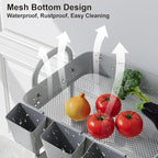 Gray 3 Tier Rolling Storage Cart on Wheels, Sturdy Metal Organizer Cart with Wheels and Handle, Three Tiered Utility Carts for Book, Art, Craft, Snack, Cleaning, Kitchen, Easy Assembly, Mesh Shelves