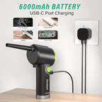 DOROBEEN Compressed Air Duster, Cordless Handheld Air Blower, Stepless Speed, 41000RPM, Portable Rechargeable Built-in Battery, Electric Air Duster for Computer Keyboard Electronics Cleaning