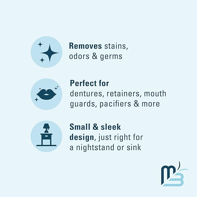Denture Bath Case and Retainer Case, Denture Bath Cup for Invisalign Retainers Mouthguards Dentures Cleaner Kit with Strainer Spill-Free Portable Retainer Cleaner Case by M3 Naturals