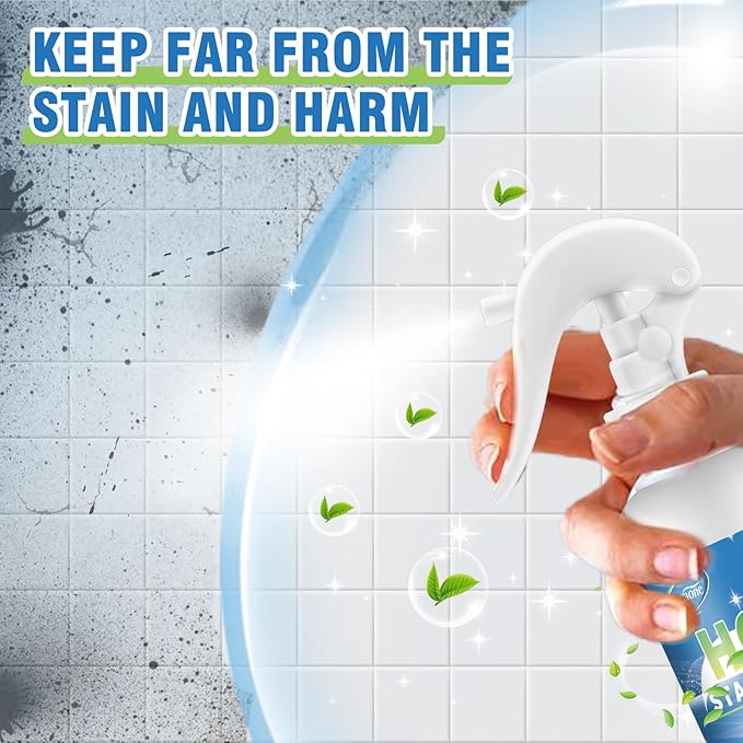 Wall Cleaner Spray, Home Mold Stain Cleaning Spray, All-Purpose Cleaner Spray for Tiles, Walls, Ceiling, Deck, Wood, Brick, Showers, Kitchen, Sink, Grout, Washing Machine Gasket