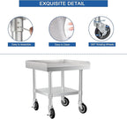 HARDURA Stainless Steel Equipment Work Stand 24" x 24" Prep Table with Under Shelf and Caster for Commercial & Workplace, Home, Hotel, Garage
