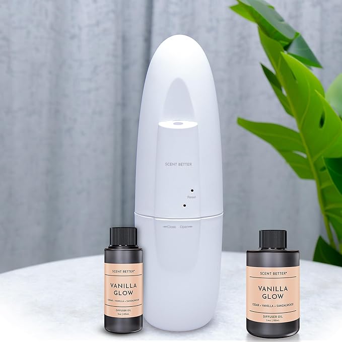 Scent Better Vanilla Glow Aroma Essential Oil Blend: an Aromatherapy Blend of Vanilla, Amber, and Sandalwood for Ultrasonic Diffusers & Nebulizers (3.3 Fl Oz, 100 mL)