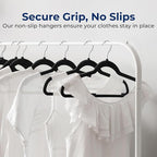 SereneLife 10 Pack Velvet Hangers – Non-Slip Clothes Hangers with Heavy Duty Design, Slim Space-Saving Coat Hangers with 360° Swivel Hook, Strong Lightweight Closet Organizer Set for Clothes (Black)