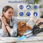 Car Vacuum Handheld Vacuum Cordless Hand Held Vacuum Cleaner Mini Portable Rechargeable Vacuum for Home, Office, Pet