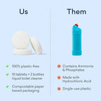 BLUELAND Toilet Bowl Cleaner Tablets, Starter Set, 14 Count with Tin, Lemon Cedar, Plastic-Free, No Harsh Chemicals, Plant-Based