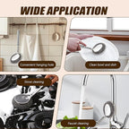 Steel Wool Scrubber with Handle, Cast Iron Scrubber, Stainless Steel Scrubber, with 5 Refills and Long Handle Stainless Pot Brush, Remove Dirt, for Cleaning Stoves, Sinks, Dishes, Grills, Bowls