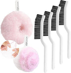 Hard Bristle Crevice Cleaning Brush & Non Scratch Soft Scrub Brush Set, 6-Pack: 4 Stiff Gap Grout Brush+2 Gentle Sponge Brush, Multi-Purpose Bathroom & Kitchen Cleaning Tool