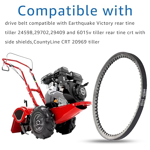 22773 Drive Belt Compatible with Earthquake Victory Tillers 24598, 29409 and 29702, 6015V CRT 26" Belt 4XLA, and CountyLine CRT 20969 and 31315 Rear Tine Tillers