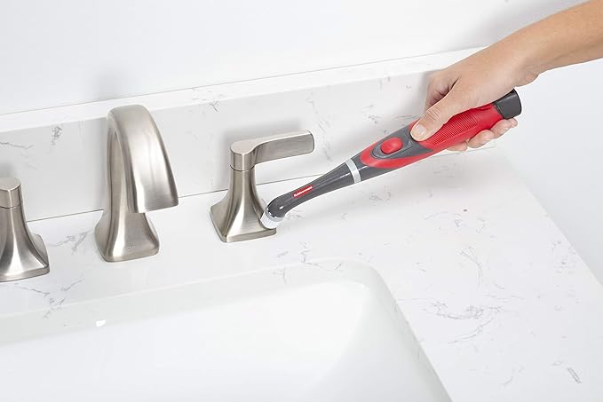 Rubbermaid Reveal Power Scrubber Attachable Soft Bristle & Velcro Head with 6 Microfiber Pads for Cordless Electric Battery Powered Scrub Brush Ideal for Shoes/Sneakers/Car Trim/Tires/Furniture