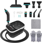 Handheld Steam Cleaner, 2500W High Pressure Steam Machine, 15s Heat-Up, 44 oz Water Tank, 6-Levels Adjustable, Portable Cleaning Steamer for Home & Kitchen, Car, Bed Bugs, Furniture ﻿ (Black-W)