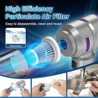 Car Vacuum Portable Cordless 20000pa High Power 4-in-1 Handheld Vacuum Cordless Rechargeable, Portable Vacuum with 3 Reusable Filter, Small Vacuums for Car Home Office & Pet(Silver Purple)