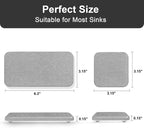 Water Absorbing Stone Tray for Sink | Quick Drying Diatomaceous Earth Coasters | Soap Dish Holder & Toothbrush Holder for Bathroom Counter | Hand Soap & Plant & Toiletries | Grey 4-Pack
