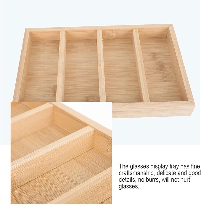 SEWACC Wooden Glasses Tray Sunglasses Storage Tray Eyewear Organizer Creative Display Rack for Home and Shop with 4pcs Set