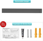 Wall Mounted Drying Rack - No Drill Installation, Space Saving Foldable Clothes Rack for Laundry Room, Dorm, Apartment,RV, Closet. Heavy Duty & Rustproof Aluminum Alloy (Gray)