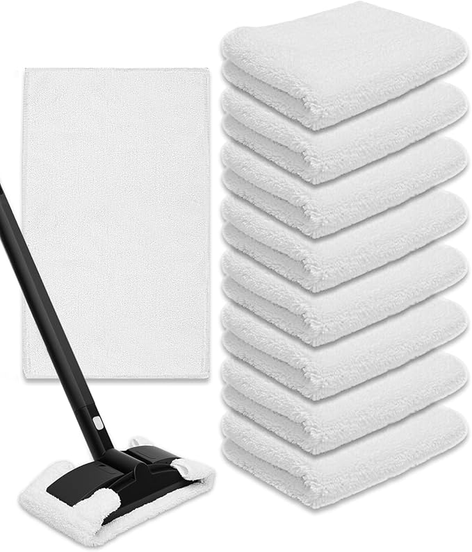 Washable Microfiber Cloths Steam Cleaner Pads Compatible with Dupray Neat Steam Cleaners Accessories Steamer Mop Cleaning Pads, 8 Pack