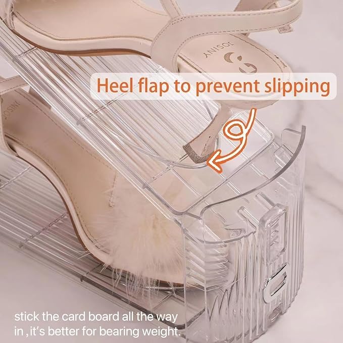 Shoe Stacker Shoe Rack Organizer for Closet Space Saver Storage Shoe Holder Organization,Transparent(5 * 11inch (Transparent, 4 pack)