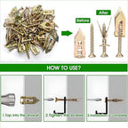 100Pcs Self-Drilling Drywall Anchors, 50Pcs Wall Anchors and 50 Pcs Screws, Drywall Anchors and Screw kit, Heavy-Duty Metal Wall Anchors, No Drilling Required, Easy to Use (100Pcs)