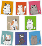 Lucomb Swedish Dish Cloths for Kitchen, 8 Pack Reusable Cleaning Cloth Absorbent Kitchen Towels No Odor Fast Drying for Home Wipes Dish Washing (Cute Cat)