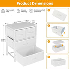 Homeiju Stackable 4-Drawer Fabric Dresser with Waterproof Wood Top – Closet Organizer & Storage Drawers for Bedroom, Modern Metal Frame Design (3 Tier)