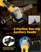 Angle Grinder Cordless 20V Battery,9600 RPM Brushless Power Motor,4-1/2-Inch to 5-Inch,2x4.0 AH Battery Electric Grinder Tool Set, for Cutting,Grinding,Polishing