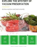 Syntus Vacuum Sealer Bags, 10 Pack 5 Roll 11" x 20' and 5 Roll 8" x 20' Commercial Grade BPA Free Bag Rolls, Food Vac Bags for Storage, Meal Prep or Sous Vide