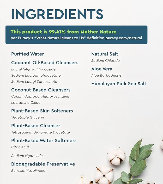 Puracy Natural Dish Soap Packs- Unscented Skin-Softening Plant-Based Dishwashing Soap, Non-Toxic Dish Soap, Fragance Free Organic Liquid Dishwashing Detergent Soap (Unscented, 16 fl oz, 3 Pack)