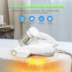Bed Vacuum Cleaner Mattress Vacuum Cleaner,16Kpa Powerful Handheld Vacuums with UV-C Light & Double Dust Cup & High Heating & Ultrasonic & HEPA Filter for Bed Sofa(Corded,Beige White)
