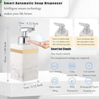 Automatic Soap Dispenser, Touchless Smart Foam Soap Dispenser, USB Rechargeable, 7.6oz / 225ml, Dish Soap Dispenser for Bathroom, Kitchen, Hotel - White & Gold