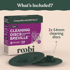 Roobi Espresso Cleaning Disc Compatible with Breville. 54mm Backflush for Disc Espresso Cleaning Tablets, 2 Pack