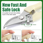 Pruning Shears, Sharp Stainless Steel Garden Shears, Bypass Garden Scissors & Clippers for Branch Trimming, Garden Clippers for Plants, Flowers, Fruit Trees, Gardening Gifts for Women&Men