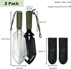 2 Pack Samll Survival Shovel, 9 in 1 Mini Camping Shovel, Ultralight Backpacking Trowel Shovel, Backpacking Gear for Hiking, Camping and Survival Bags (2 Pack)