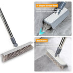 Long Handled Scrub Brush for Shower, 4 in 1 Tile Shower Cleaner Brush with Adjustable Long Handle Floor Scrub Brush for Cleaning Bathroom/Shower/Tub/Tile/Kitchen/Glass/Wall