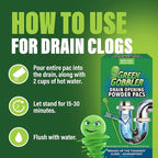 Green Gobbler Drain Clog Remover & Drain Cleaner Powder (5 Pacs & 5 Tools)