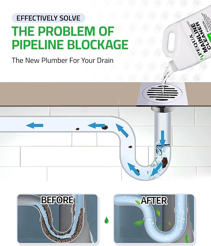PEQUA INDUSTRIES Main Line Cleaner - Heavy-Duty Main Drain Opener for Drain Pipes, Sewer Lines and Septic Tanks, Dissolves Hairs and Organic Matter, Safe for All Septic Systems (1 Gallon (Pack of 1))