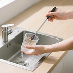 Bottle Brush, 15-inch Stainless Steel Long Handle Cleaning Brush, Kitchen Cleaning Brush, for Cleaning Water Bottles, Glasses, Baby Bottles, Glassware, Food Jars, Cups, Wine Aerators, Brown