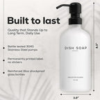 White Glass Hand and Dish Soap Dispenser Set by Brighter Barns - Kitchen Soap Dispenser & Stainless Steel Pump - Glass Bottles for Kitchen Sink - Farmhouse Home Decor, Bathroom Accessories (White)