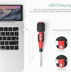 ORIA Electric Screwdriver Set, Rechargeable Cordless Screwdriver, Power Screwdriver, Small Repair Tool Kit with LED Light, 1/4'' Bit Holder, for Phones, Glasses, Camera, Laptop