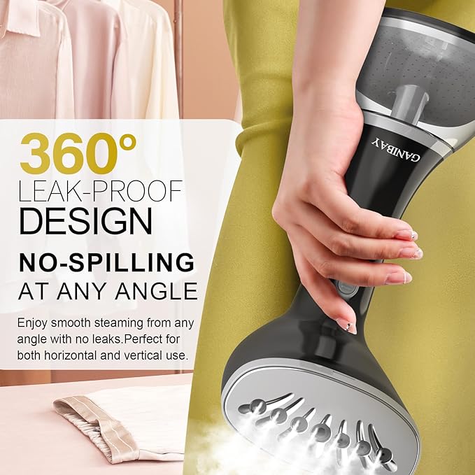 Steamer for Clothes, 1800W Fast Heat-up Clothes Steamer Handheld Garment Steamer with 3 Steam Settings, 380ml Water Tank, 9.8' Cord, Portable Travel Steam Iron for Removes Wrinkle Safe on All Fabrics