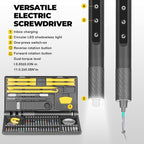 Electric Screwdriver Set, 71-in-1 Cordless Precision Screwdriver with LED Light, 5 Torque Settings (Max 0.6 N·m), 42 Magnetic Bits, Repair Tool Kit for Laptop, Phone (Elec-71 in 1)