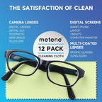 Metene 12 Pack Microfiber Cleaning Cloth (6 "x7"), Individually Wrapped and Equipped with a Storage Box | Microfiber Cloth for Glasses, Screens, Camera Lens and More(Light Green)