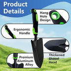 12 Pcs Garden Shovel, Aluminum Alloy Trowel Garden, Heavy Duty Small Shovels, Metal Hand Trowel, Hand Shovel with Ergonomic Handle, Gardening Tools for Digging Weeding Planting Transplanting